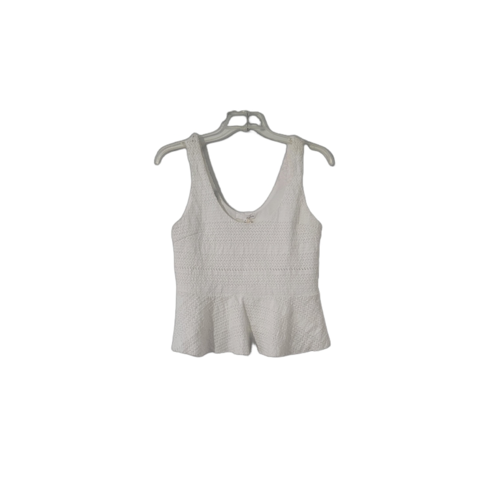 NWT Honey Belle Women's Size S/M Sleeveless Crocheted Peplum White Boho Top